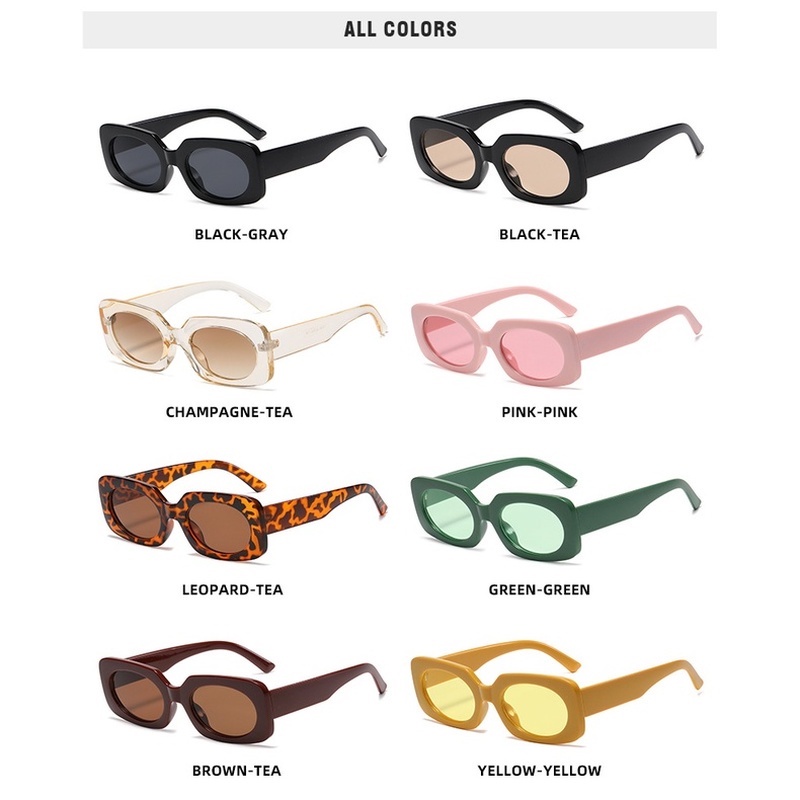 Kính Mát Gọng Vuông Nhỏ Màu Kẹo Phong Cách Retro Thời Trang Cho Nữ