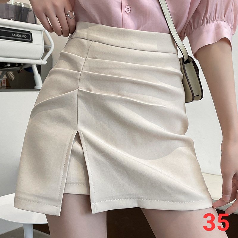 Chân váy chữ a nhún xẻ dáng ngắn phong cách công sở cao cấp