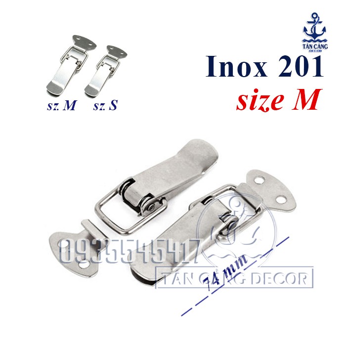 Khóa gài Inox 201 loại trơn size M 74mm - A050058