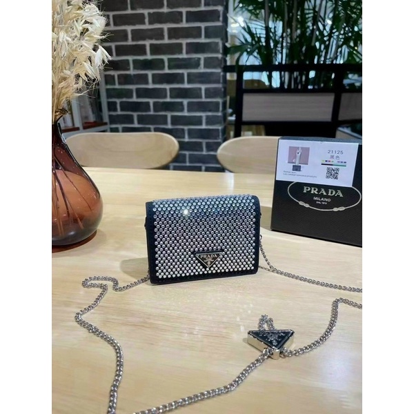 Túi đeo chéo vuông đính đá sáng size 13 siêu xinh