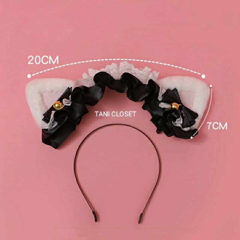 Băng Đô Lolita Nơ Tai Mèo Lục Lạc