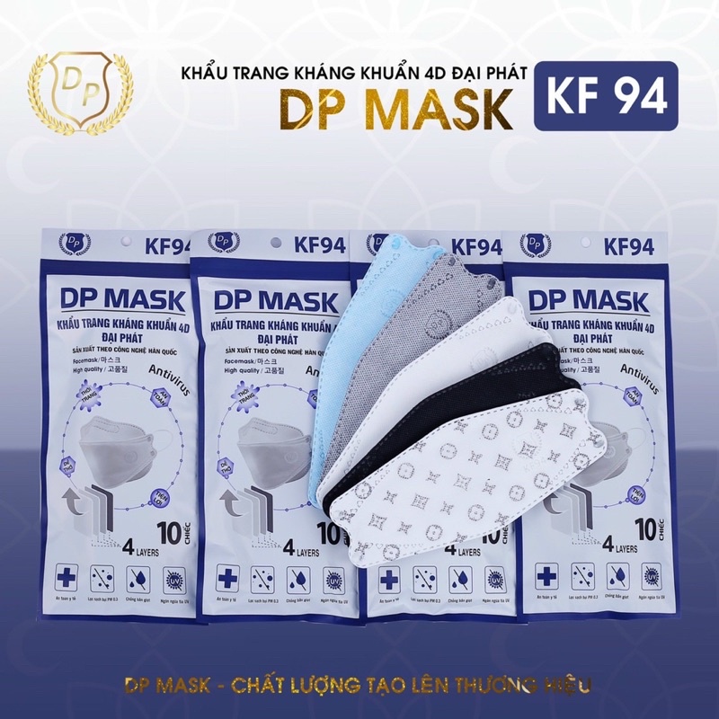 THÙNG 30 GÓI 300 CÁI KHẨU TRANG 4D ĐẠI PHÁT KF94 KHÁNG KHUẨN --BAOPHONG8668