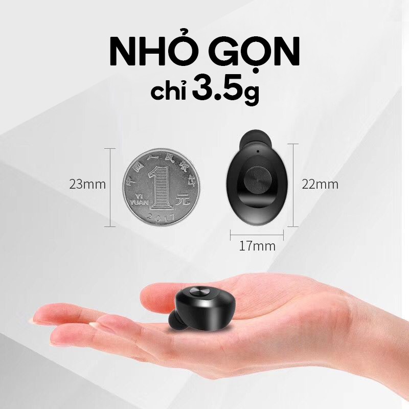 Tai nghe bluetooth không dây 5.0 gaming đàm thoại mini chống nước IPX5 hiển thị đèn LED phần trăm pin Piman P16