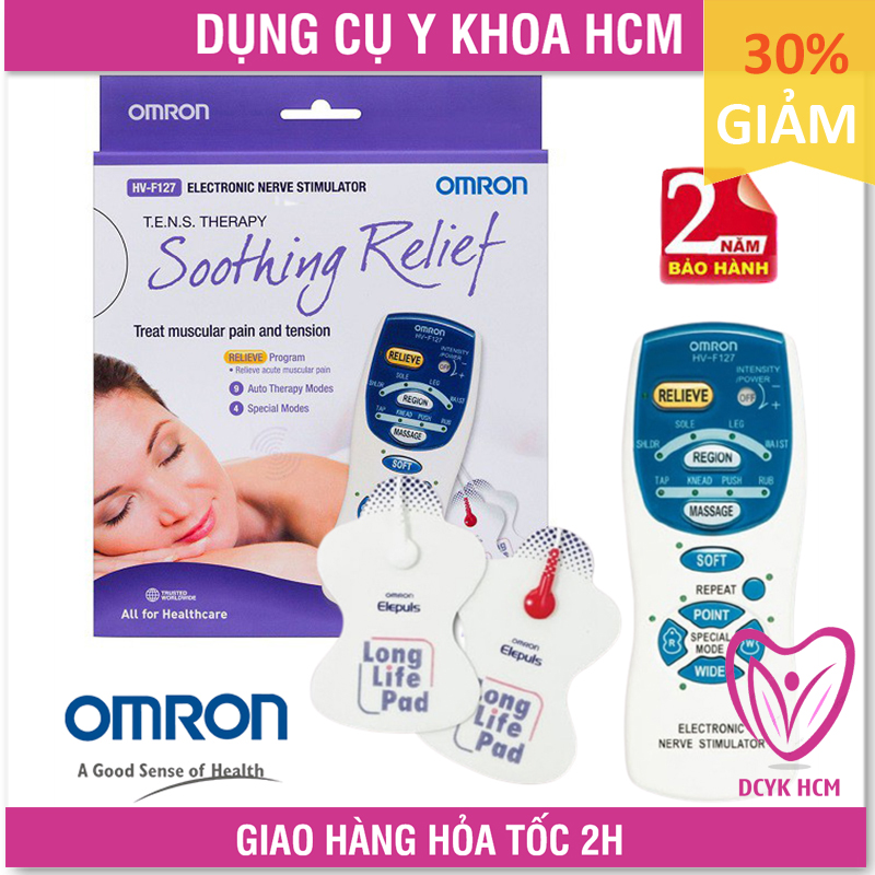 ⚡Now+Grab⚡| [Chính Hãng DKSH] Máy Massage Xung Điện: Omron HV-F127 Mát xa, Massa - GK0520