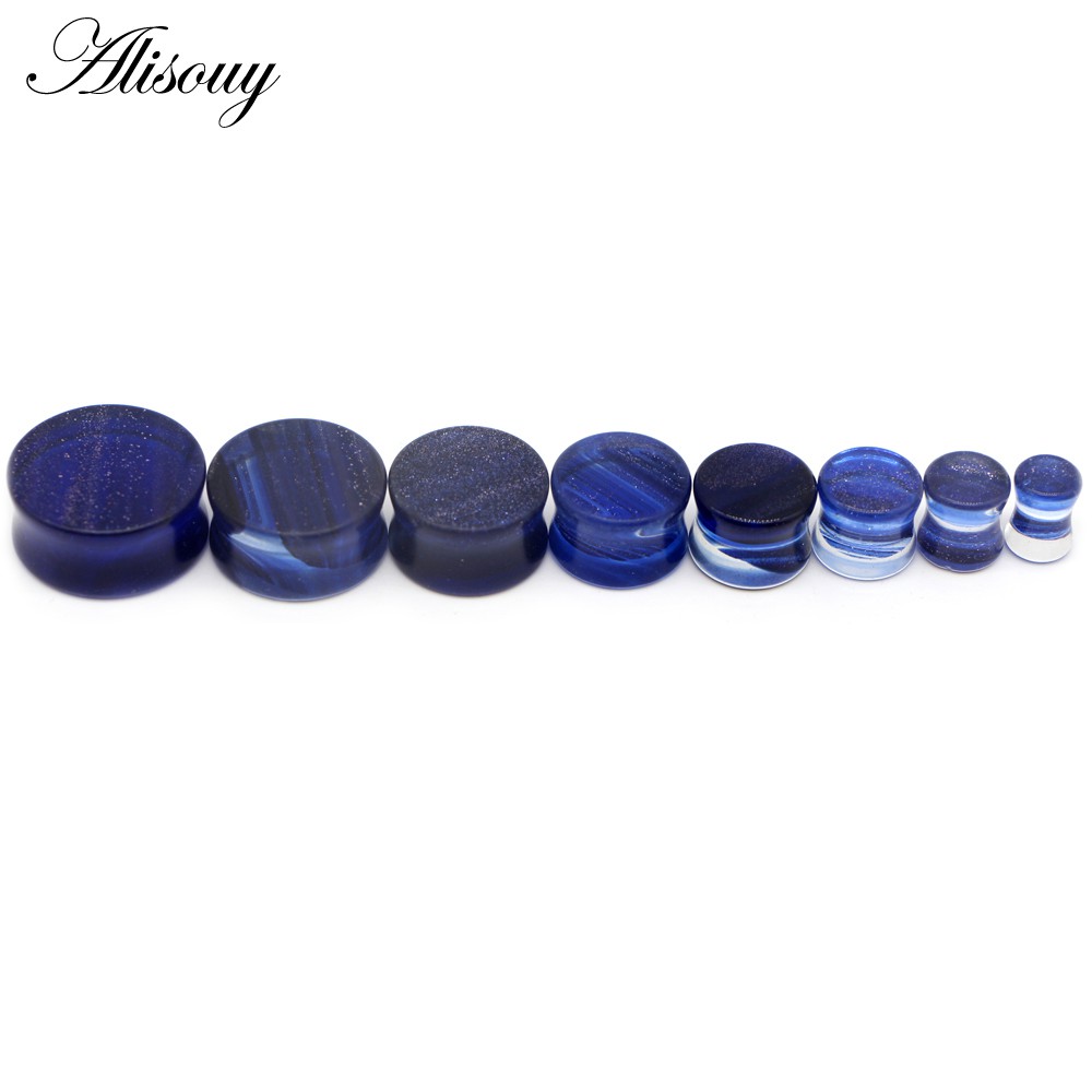 Alisouy Set 2 Khuyên Nong Tai Hình Hoa Thủy Tinh 6-20mm Cá Tính Cho Nam Và Nữ