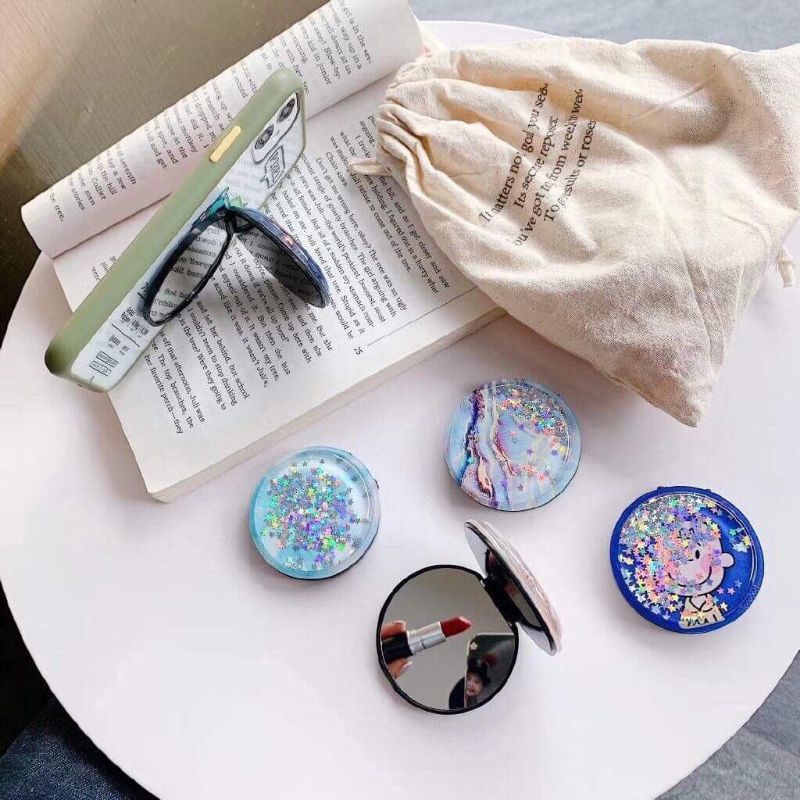 Pop điện thoại kèm gương soi 2in1.