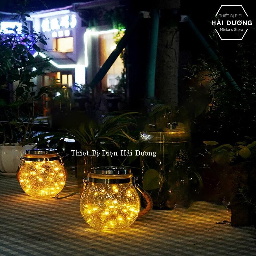 Combo 4 Lọ Thủy Tinh Đèn Led Treo Cây Năng Lượng Mặt Trời MT-145 đom đóm decor lạ mắt 3m 30 mắt- BH 1 năm - Siêu sáng