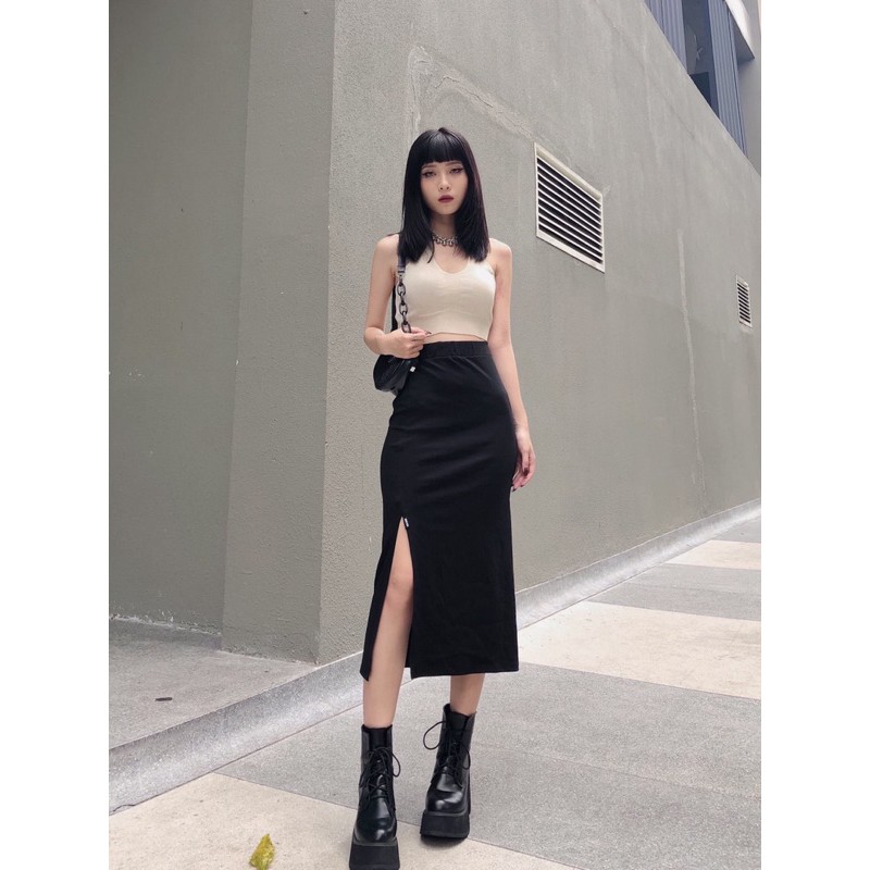 NIEYO MADE- Chân Váy Xẻ Split