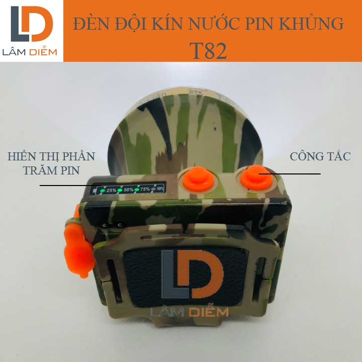 Đèn pin đội đầu siêu sáng lính pin trâu hiển thị phần trăm pin kín nước t86 - t82