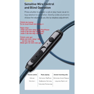 Tai Nghe Nhét Tai Baseus H19 Âm Thanh Nổi 6D chân 3.5 có Mic Cho Điện Thoại Xiaomi Samsung Oppo Vivo