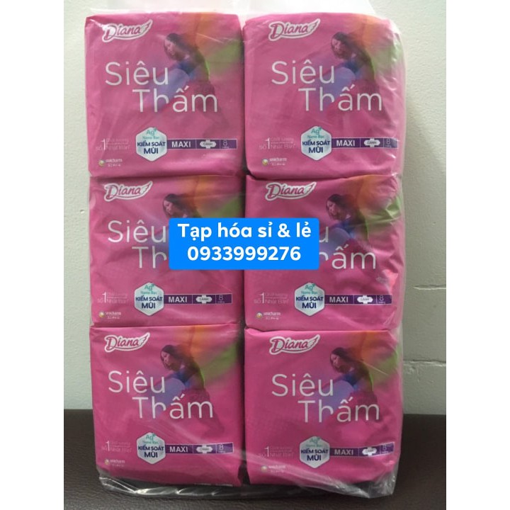 6 Gói Diana MAXI Siêu Thấm Dày Không Cánh/ Dày Có Cánh