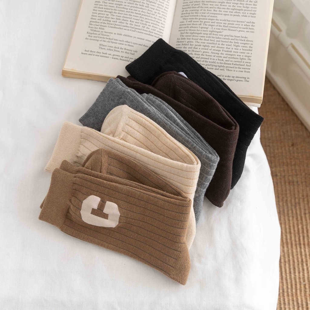 Vớ WAFNHA D368 cổ vừa phong cách thể thao thời trang đường phố dành cho nữ