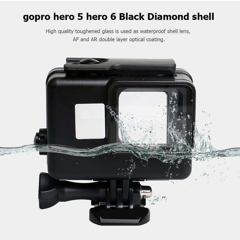 ♚Dom♚Action Camera 45m Waterproof Diving Housing Case for Gopro Hero 5 6 7(Black