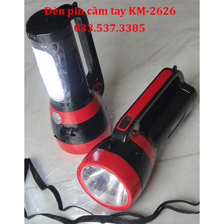 Đèn pin cầm tay, đèn dã ngoại KM 2626 2 trong 1