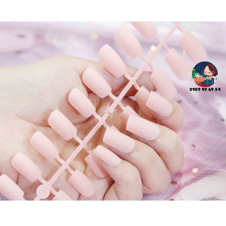 [ 722 - 06 NUY ] Móng Giả Phom VUÔNG DÀI - SƠN MỊN [Tặng Miếng Dán Và Dụng Cụ] Lẻ