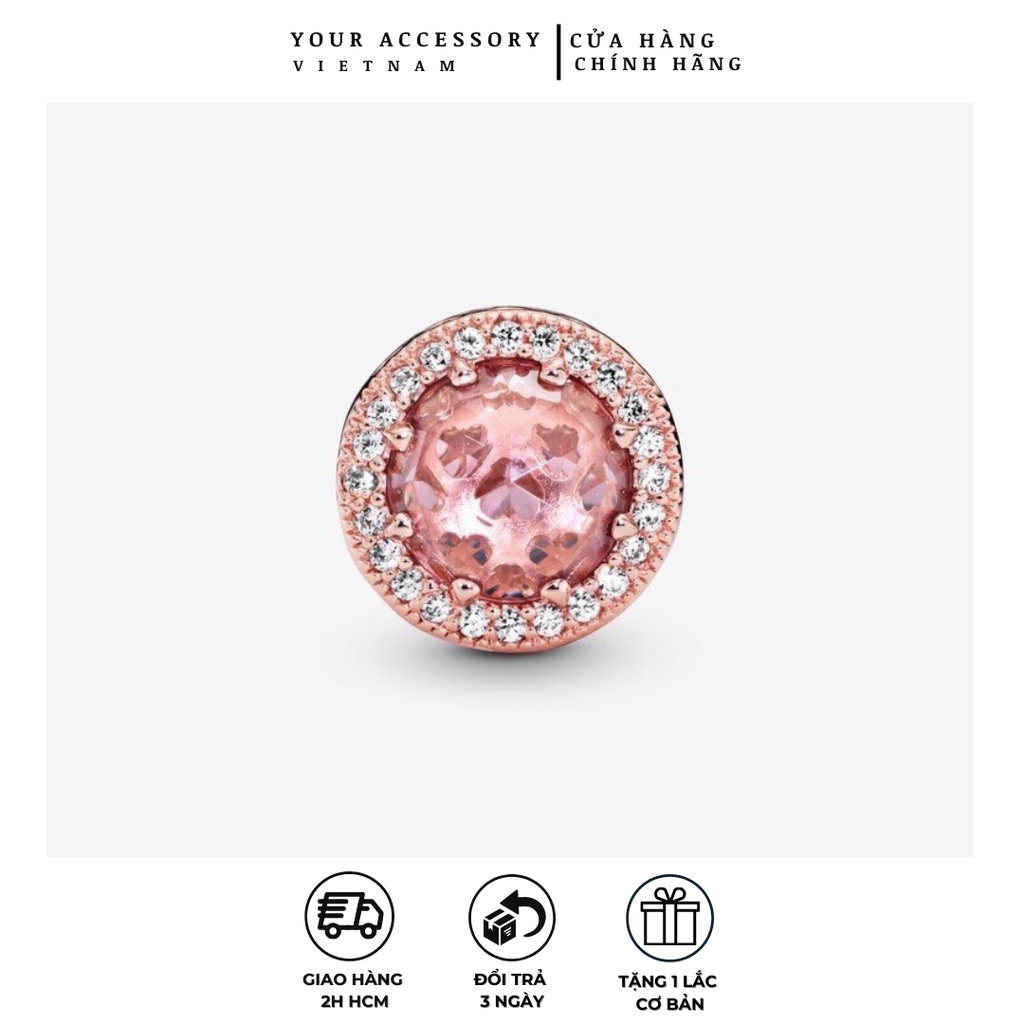[Hạt charm bạc 925] [Hạt charm pandora] Hạt charm đính đá kiểu Pandora cao cấp YAC06