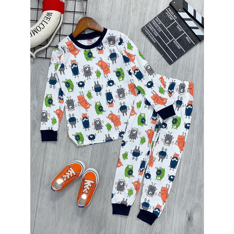 Bộ  bé trai , đồ bộ bé trai dài tay size đại thun borrip cotton VNXK Jennie kids J464