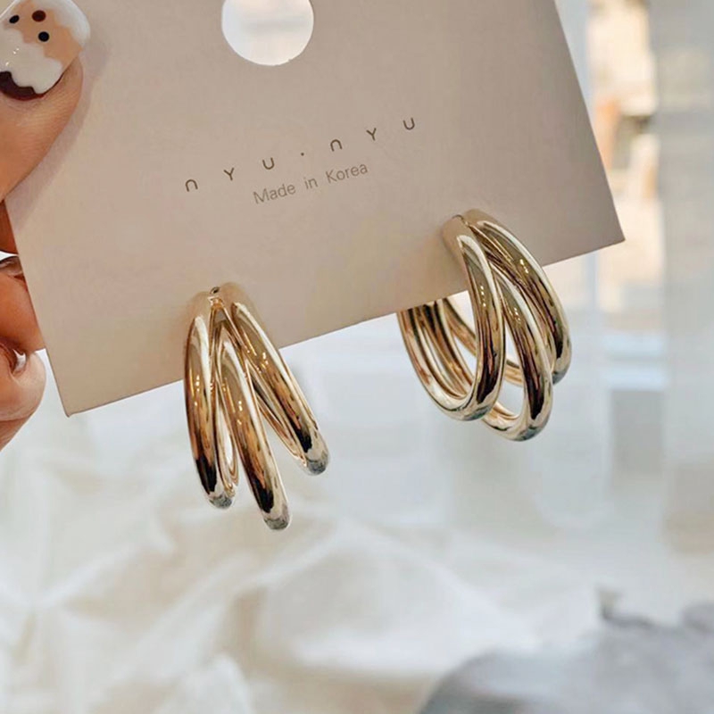 Bông Tai Hình Tròn Phong Cách Hàn Quốc Xinh Xắn Cho Nữ
