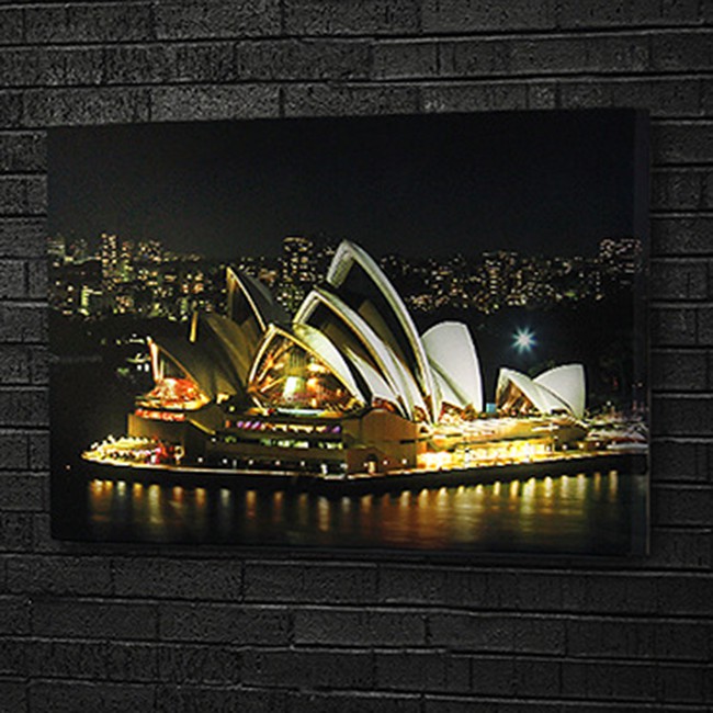 Tranh Phong Cảnh có đèn LED - Nhà hát Opera Sydney - kích thước 40*60 MS-06