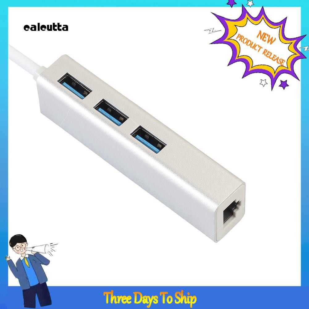 ✡DP✡USB Type C 3.1 to RJ45 Gigabit Ethernet LAN Wires 3-Port USB 3.0 Hub Converter