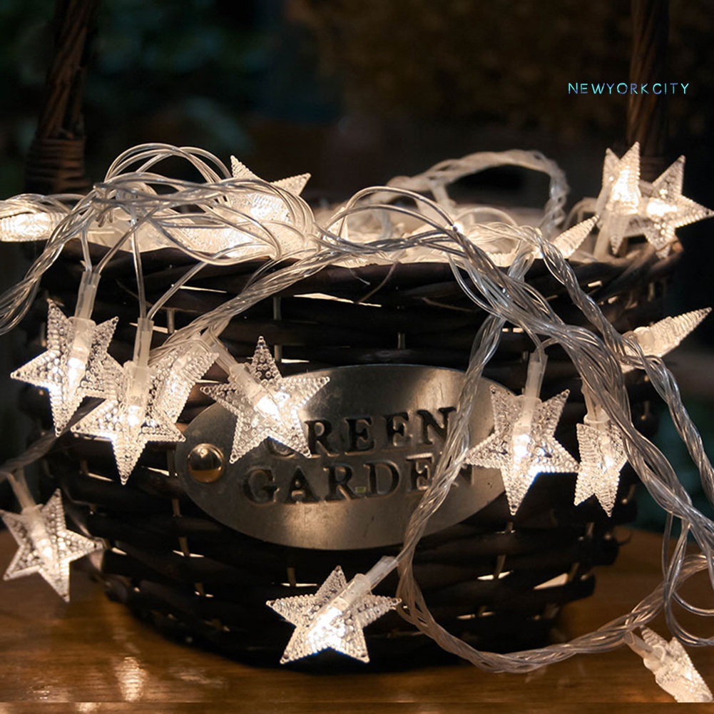 Dây Đèn LED 20 Bóng Dài 3m Hình Ngôi Sao Trang Trí Giáng Sinh