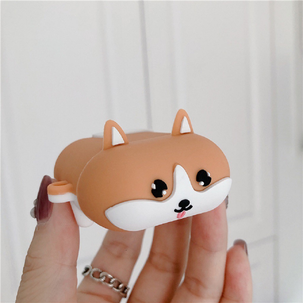 Airpods Case ⚡Freeship ⚡ CUTE CORGI Case Tai Nghe Không Dây Airpods 1/ 2/ i12/ Pro- Tuấn Phụ Kiện