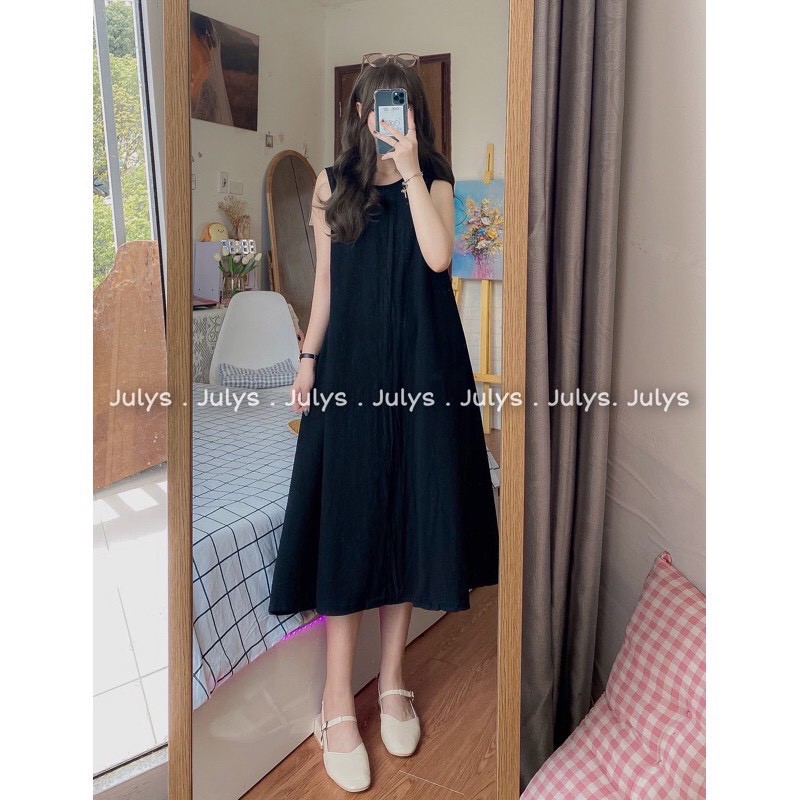 Váy Ba Lỗ Chất Thô Trơn Dáng Xòe Có Túi Bên M168-Violet | BigBuy360 - bigbuy360.vn