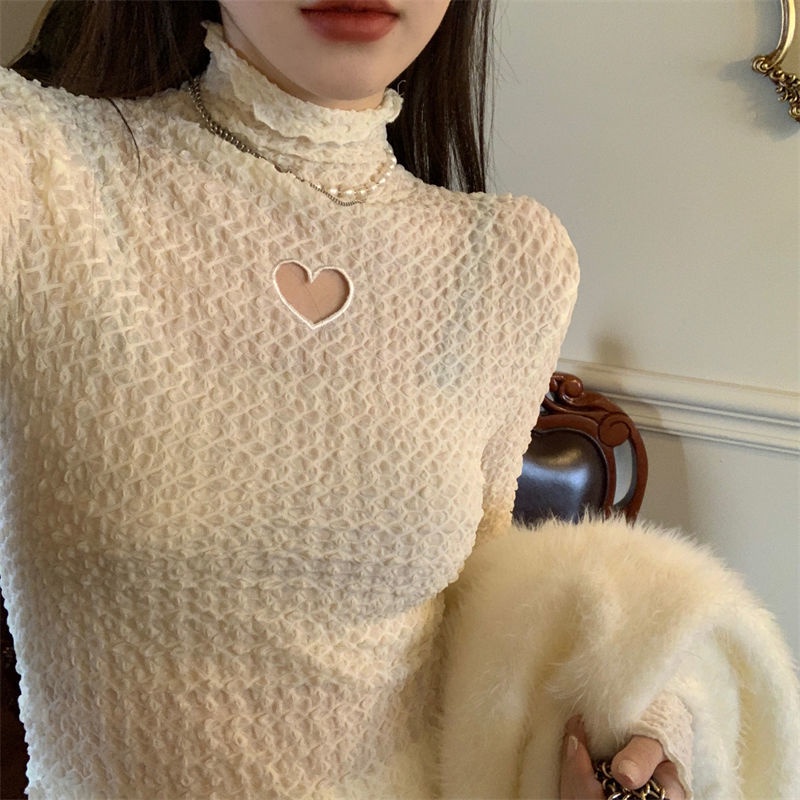 Áo Nữ Tay Dài Phối Ren Thời Trang Phong Cách Hàn Quốc