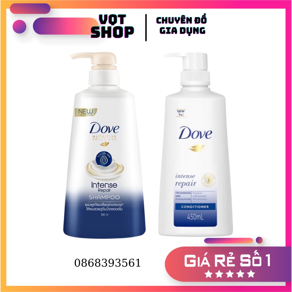 dầu gội dove(dầu gội dưỡng tóc) , Xả Dove Thái Lan Phục Hồi Hư Tổn 450ml hàng chính hãng VQT SHOP