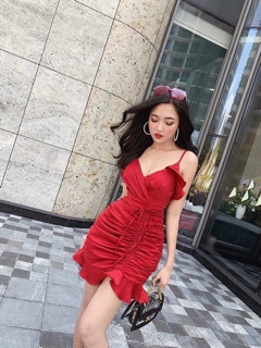 Đầm 2s bèo rút dây cột nơ siêu hot
