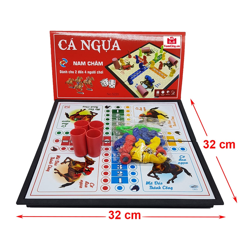 Đồ Chơi Cờ Cá Ngựa Nam Châm Cỡ Đại 38x38cm Có Hộp Đựng - Hàng Việt Nam cao cấp