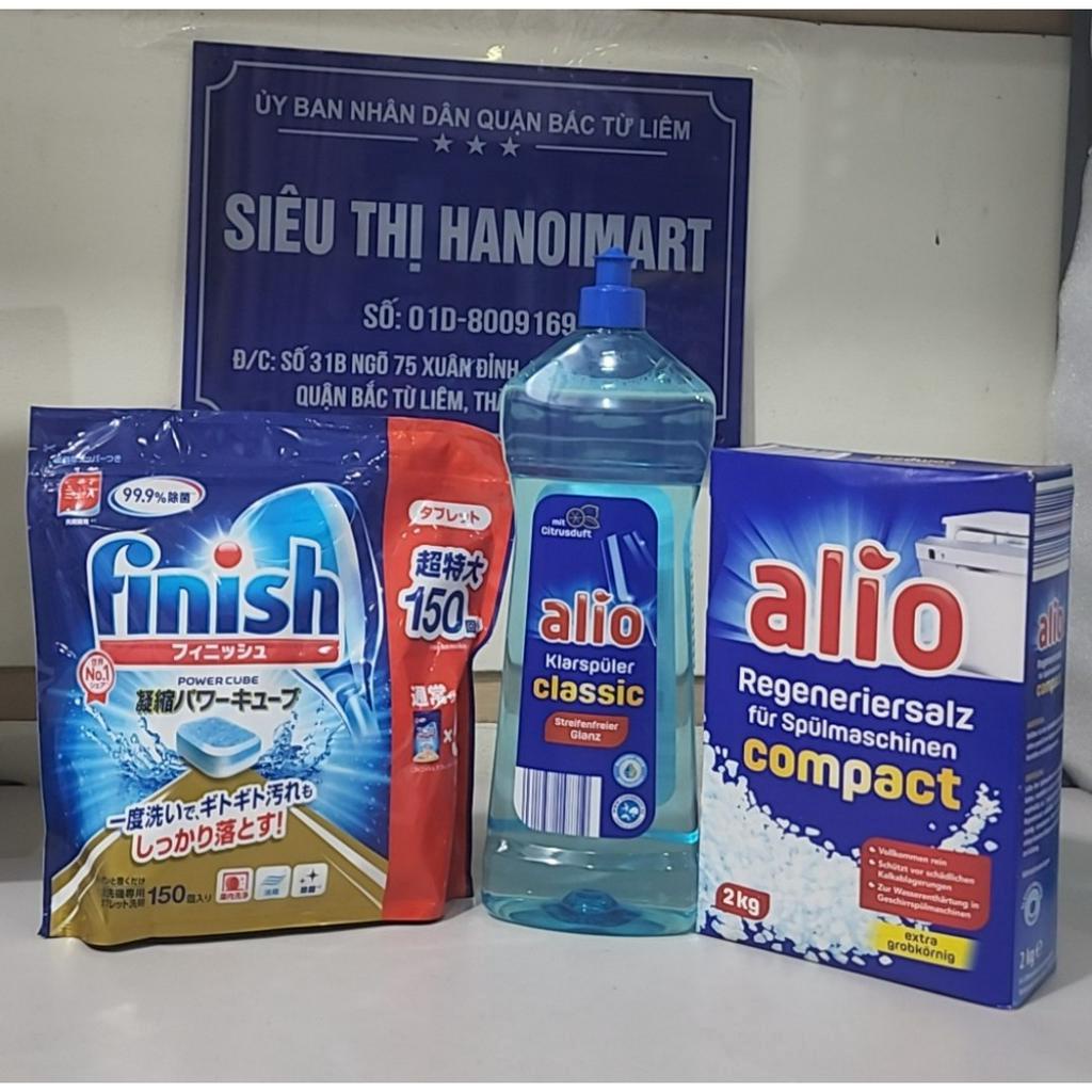 Combo Muối rửa bát Alio 2kg + Bóng Alio 1000ml dùng cho Máy