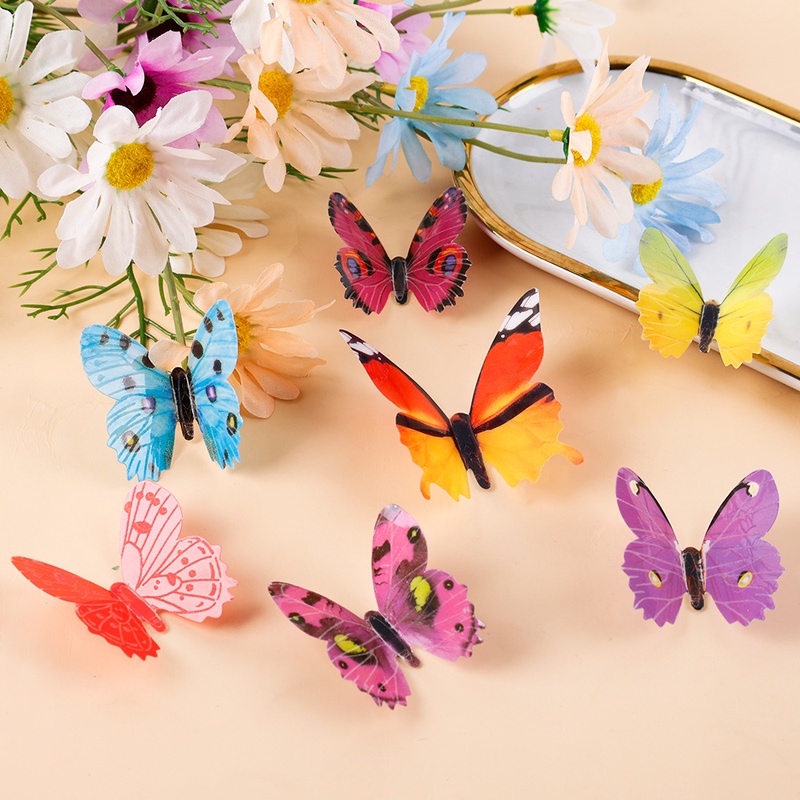 Set 12 Bươm Bướm 3D Dạ Quang Dán Tường Trang Trí Độc Đáo