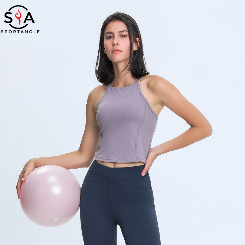 【Sportsangel】sports bra with pad yoga top fashion back sports vest removable chest pad breathable vest