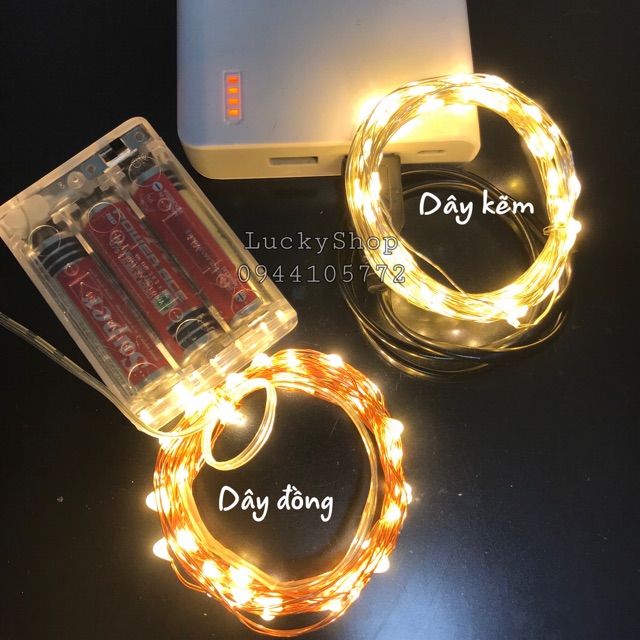Đèn LED đom đóm fairy light 5m xài pin / cổng usb chỉnh nhấp nháy trang trí giáng sinh noel tết