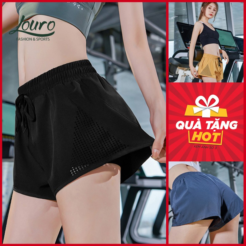 Quần short nữ 2 lớp Louro, kiểu quần tập yoga, gym, zumba, thông thoáng, co giãn 4 chiều - QL26