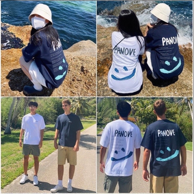 Áo thun phông logo tay nam nữ PINK tay lỡ form rộng PANOVE Unisex