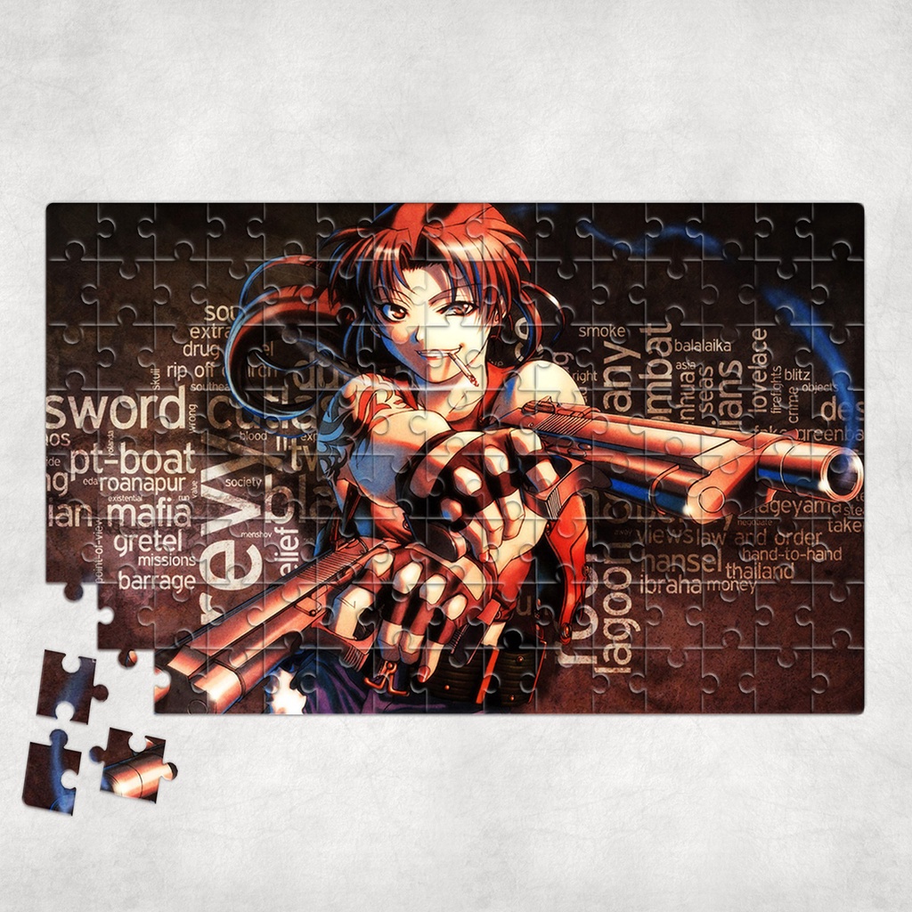 Tranh ghép hình A4, A5 Anime, xếp hình BLACK LAGOON - Mẫu 1