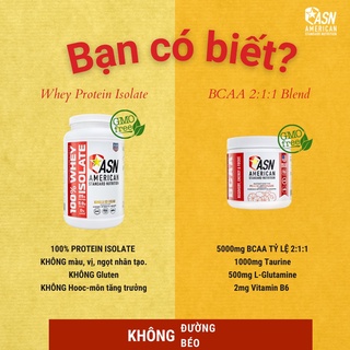 COMBO TĂNG CƠ: ASN Whey Protein Isolate - Double Chocolate & ASN BCAA+