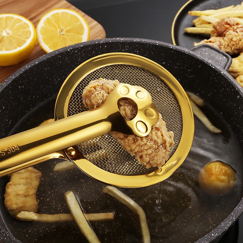 Kẹp Gắp Thức Ăn Ráo Dầu Đa Năng Bằng Thép Không Gỉ 304