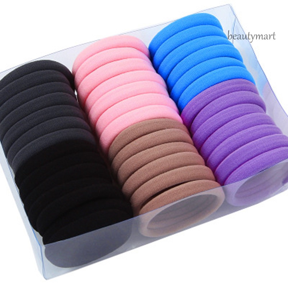 [Hàng mới về] Set 40 / 60 Dây Buộc Tóc Co Giãn Không Đường May Tiện Dụng