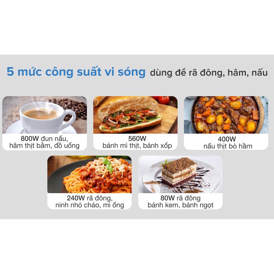 Lò vi sóng Sharp R-205VN(S) 20 lít-Chính hãng 100%-Công suất 800W 3 chức năng: rã đông, hâm, nấu-Bảo Hành 12 Tháng