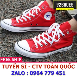 Giày thể thao nam nữ cv classic đỏ cổ cao