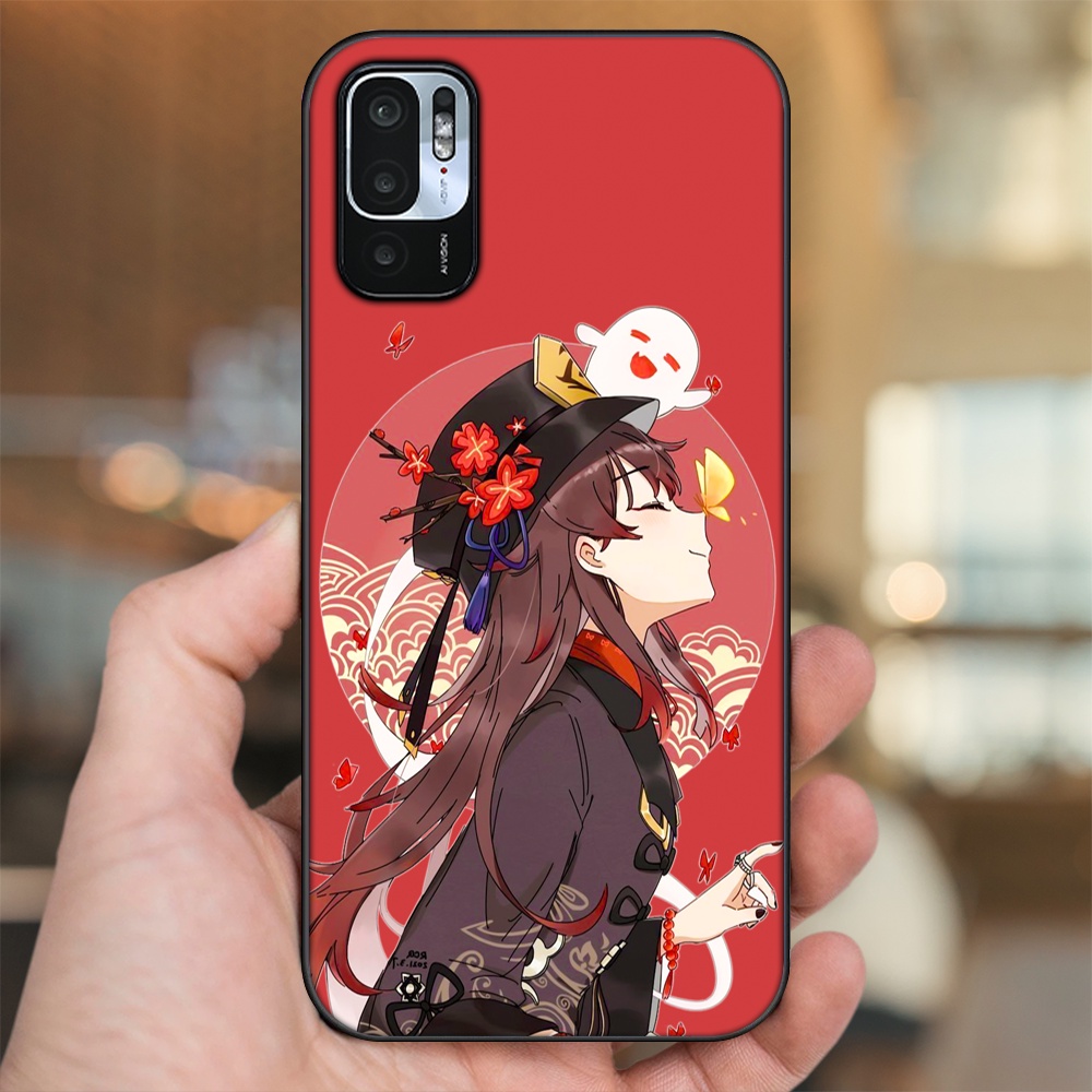 Ốp lưng Xiaomi Redmi Note 10 5G viền đen in hình Hutao Genshin Impact