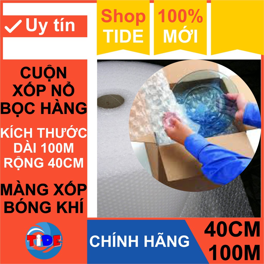 Xốp nổ bọc hàng – Dài 100M x Rộng 40CM – Màng xốp bóp nổ