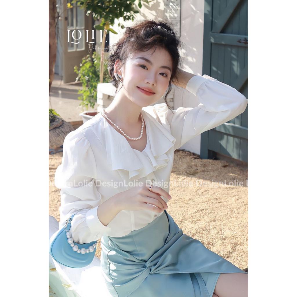 Áo sơ mi cổ bèo cách điệu - A685 - Design by Lolie