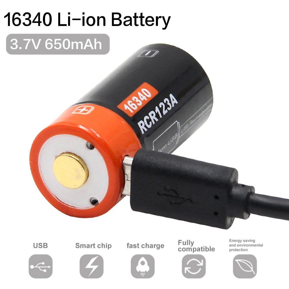 Bộ Pin Sạc Lithium 16340 650mAh 3.7V cao cấp