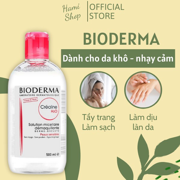 Dung Dịch Làm Sạch Và Tẩy Trang Công Nghệ Micellar Bioderma Sensibio H2O 500Ml nhập khẩu