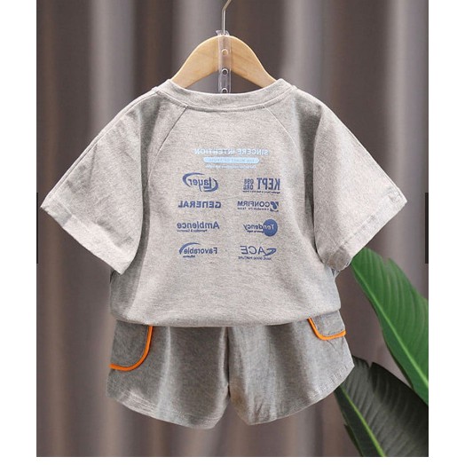 Bộ cộc tay Chữ A cotton cho bé, bộ quần áo trẻ em  cho bé trai từ 6-19kg