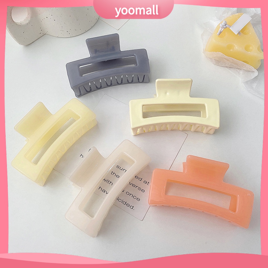 Kẹp Tóc Hình Vuông Màu Trơn Phong Cách Thanh Lịch Cho Nữ